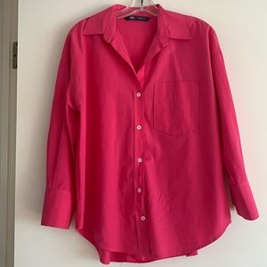 Zara Oversized Hot Pink blouse